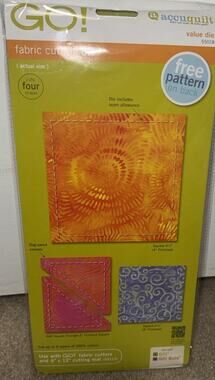 AccuQuilt 55018 Fabric Cutting Die , Cuts 4 Shapes, 2 Squares, 2 Triangles
